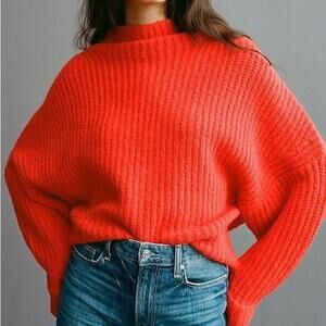 Maeve Poppy Chunky Cowl Sweater